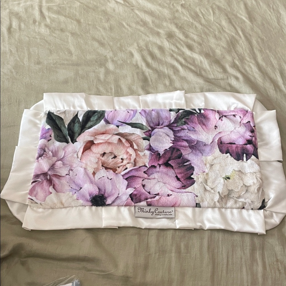 Minky Couture Floral baby security blanket.